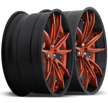 Dla Nissan GTR 5x114.3 Najlepsza cena 22 felgi Gloss Black Machined Dostosowane 2-częściowe kute felgi aluminiowe