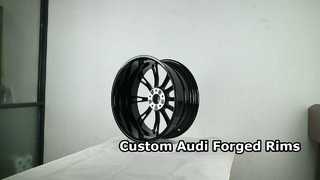 Audi Custom 1-częściowe kute felgi, błyszcząca czerń + diamentowa powierzchnia tnąca