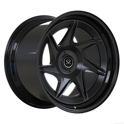 19-calowe 2 PC kute koła obrotowe Matowy czarny dysk Gloss Black Lip For Luxury Porsche