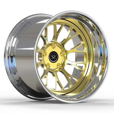 Deep Dish Gold 2-częściowe kute koła Polerowane koła Negatywne przesunięcie 19X12j Porsche Gt4 Felgi