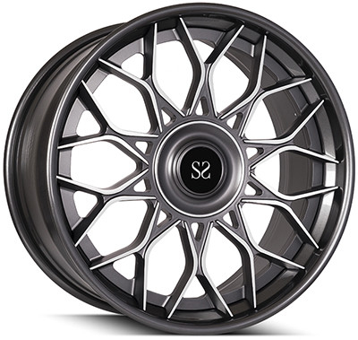 Szare obrobione twarze 3 szt. Kute koła Niestandardowe 22-calowe felgi do modelu Tesla 90 mm