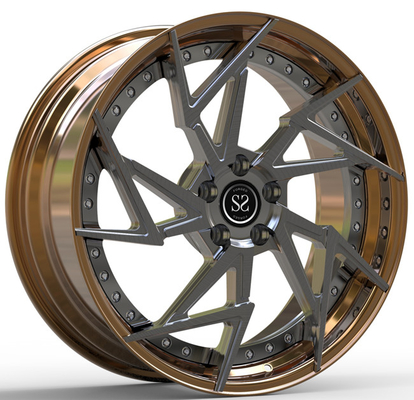 Naprzemienne 2-częściowe kute felgi Koła Baryłka Brązowy Środek Pistolet Metal Do Alfa Romeo