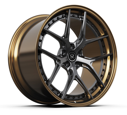 Wypolerowane 2PC wykute obręcze dla BMW Audi Porsche Bronze Spoke 18c 5x112 stop