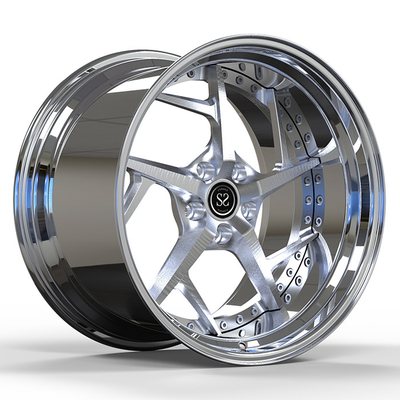 Volvo XC90 B5 2021 20x9.0 Niestandardowe obręcze 2-PC Polerowana warga + Szczotkowany dysk