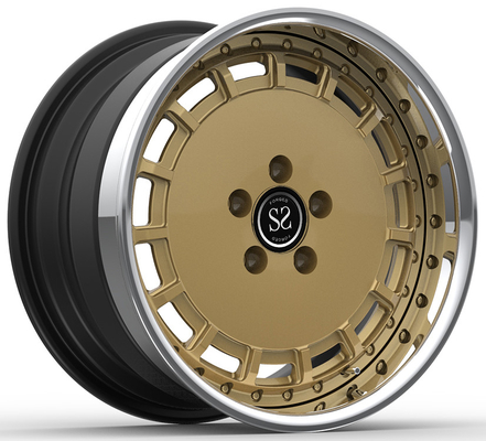 19x8.5ET38/19x9.5ET56/5x112/66.6 3-PC Polerowane + Brązowe obręcze dla 2019 Mercedes-Benz C-Class AMG C 63 S Br205