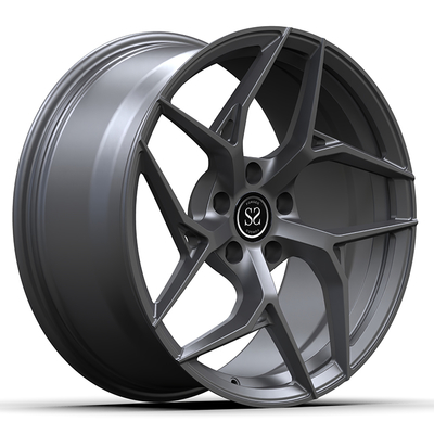 Tesla Model S Plaid Custom 1-PC Forged Rims Staggered 21x10 i 22x11 Satyn Gunmetal