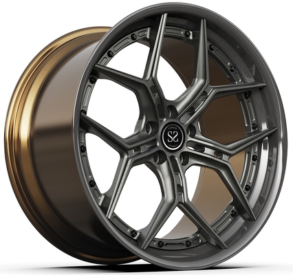 Felgi 2-częściowe 20x9 ET35/20x10 ET40/5x112/66.6 Szary dysk i satynowy brązowy rant do BMW 340 G20