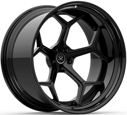 Mercedes SL 55AMG R230 20x10 and 20x12 Gloss Black Custom 2-PC Forged Rims