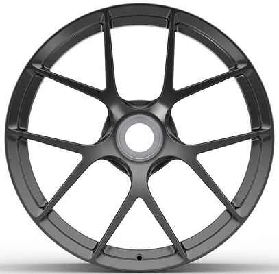 Felgi Porsche Turbo 21x9.5 i 22x12 Hyper Silver, czarne, kute jednoczęściowe