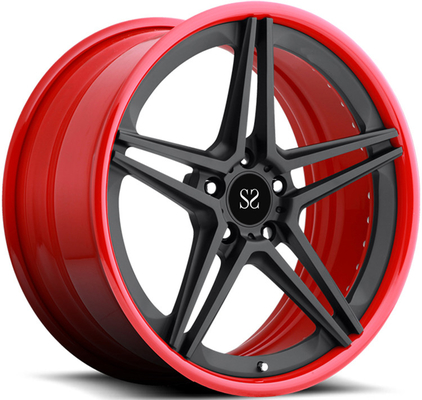 21-calowe felgi aluminiowe 9,5J dostosowane 2-PC do kutych kół Ferrari 458 Speciale Red Gloss Black