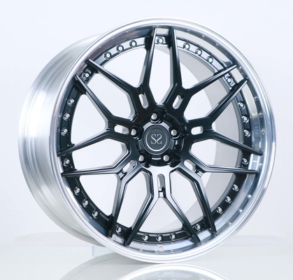 Gloss Black Center Polished Barrel 21x9.5 21x11 Kute felgi samochodowe rozłożone na Mercedes Benz C Class