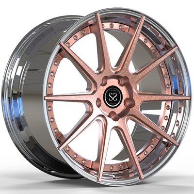 20-calowe kute koła ze stopu aluminium 2-częściowe brązowe szczotkowane środkowe polerowane beczki Cadillac CTS-V Obręcz