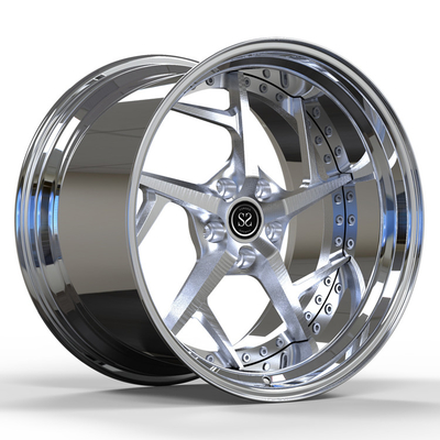 Koła ze szczotkowanej powłoki Koła chromowane 2-częściowe 18x7 19x12 Stopniowe felgi Mustang