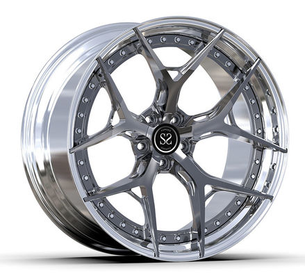 Niestandardowe felgi aluminiowe 6061-T6 2-PC polska beczka + metalowa tarcza pistoletu 5x112 20 21 cali pasuje do Audi RS5 B5
